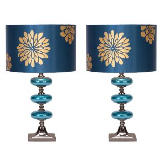 Casa Cortes Costa Azul 23 inch Table Lamps Set of 2 Blue