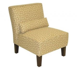 Armless Fretwork Upholstered Slipper Chair —