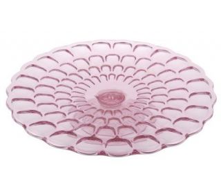 Fenton Art Glass Madras Pink Footed Cake Plate —