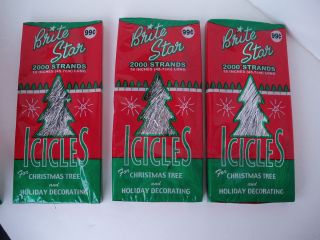 NEW Boxes Brite Star Christmas Tree Garland 2000 strand USA Tinsel