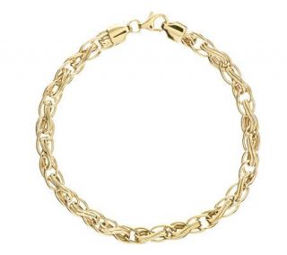 Polished Swirl Design Woven Bracelet 14K Gold, 2.8g —