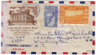 costa rica cover to usa soccer flags university 1943