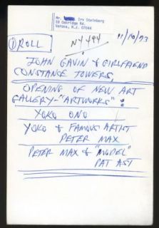 Yoko Ono Peter Max 1973 Gallery Opening New York 12 ea 2 1 4 Camera
