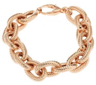 Bronzo Italia Rope Textured Rolo Link Bracelet 