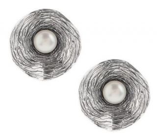 Hagit Gorali Sterling Vibes Cultured Pearl Button Earrings —