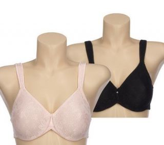 Breezies Set of 2 Riviera Lace Underwire Bras with UltimAir — 