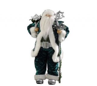 24 Green and Silvertone Santa Figure by Roman —