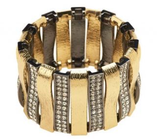 Luxe Rachel Zoe Arch of Texture & Pave Stretch Bracelet —