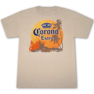 Corona Beer Distressed Beach Tan T Shirt Mens Sz L