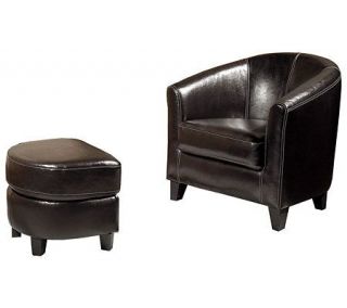 Abbyson Living Bayview Bonded Leather Chair andOttoman —