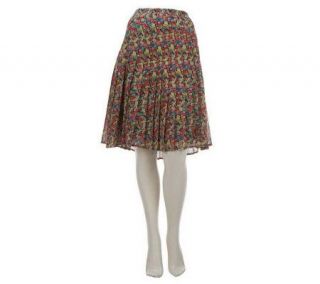 CE by Cristina Ehrlich Painterly Dot Pleated Skirt —