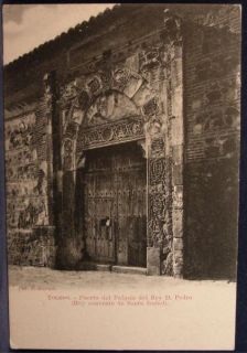  Spain Door of Kings Palace Convent St Isabel Antique UDB Postcard
