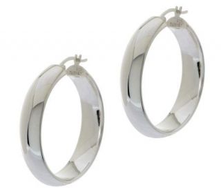 Sterling 1 1/2 Polished Hoop Earrings —