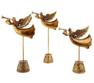 piece Golden Angels on Gilded Stands by Valerie —