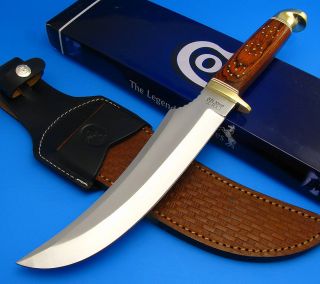 Colt Fixed Blade Upswept Bowie Knife Red Wood Handle with Custom