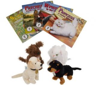 Set of 4 Storybooks w/ Read Along CD & Matching Plush Animals