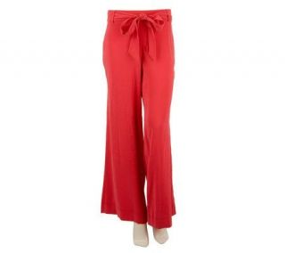 George Simonton Wide Leg Palazzo Pants with Removable Belt 