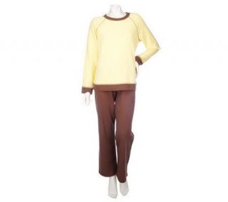 Sport Savvy Stretch French Terry Pullover Sweatshirt and Pants Set