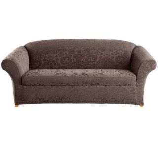 Sure Fit Stretch Jacquard Damask 2 Piece Sofa Slipcover —