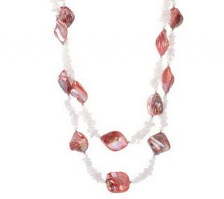 Lee Sands ColorfulShell & Mother of Pearl Gemstone Necklace — 