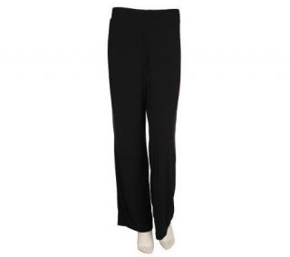 EffortlessStyle by Citiknits Knit Wide Waistband Pull on Pants