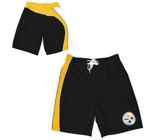 NFL Pittsburgh Steelers Color Block Swim Trunks —