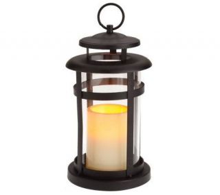 HomeReflections Round Lantern with Flameless Candl with Timer