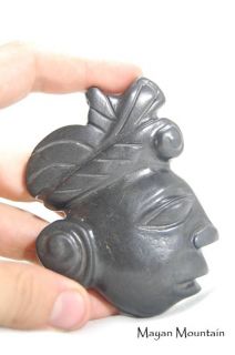 Mayan Face Stone Carving Pendant Maya King Copan 003