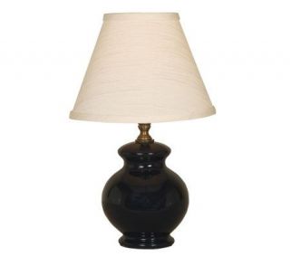 Round Ball Ceramic Table Lamp   Black —