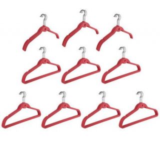 Clutter Free Set of 50 Cascading Flocked Space Saving Hangers