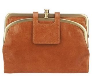 Hobo Vintage Leather Lisa Frame Clutch with Removable Strap — 