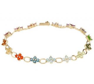 50 ct tw Multi gemstone Cluster 8 Line Bracelet —