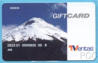 very nice cotopaxi volcano gift card issued in 2009 by