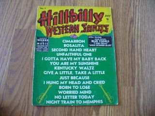 Hillbilly Western Songs Song Book 1950