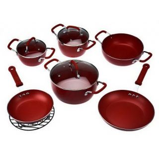 10 Piece ColoredNonstick Cookware Set by MarkCharles Misilli   K36352
