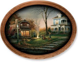 terry redlin aroma of fall framed oval 19 x 15