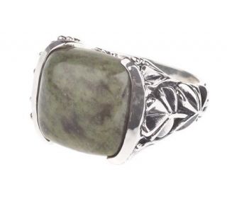 Connemara Marble Sterling Silver Pillow Cut Square Ring   J41552