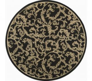 Courtyard Vintage Vine 53 Round Rug with Sisal Like Weave —