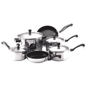 NEW Farberware Classic Stainless Steel 10 Piece Cookware Set