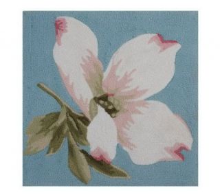 HomeReflections Handmade 3x3 Square Magnolia Print Accent Rug