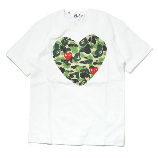 Comme Des Garcons Play × Ape Male Pattern Painting Heart T Shirt s