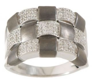 AffinityDiamond 1/4 ct tw Bold Woven Band Ring, Sterling & 18K Plating 