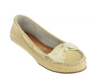 Ciao Bella Leather Moccasins with Grosgrain Ribbon   A213548