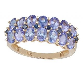 15 ct tw Tanzanite & Sapphire Ring 14K Gold —