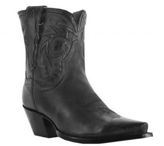 Dan Post Boots Ladies Black 7 Saddle Brand Cowboy Boots —