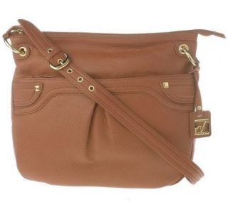 Stone Mountain Leather Crossbody with Ruched Detail —