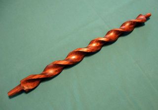 HAND CARVED TWISTED SPIRAL PIPE STEM 4 NATIVE AMERICAN CATLINITE