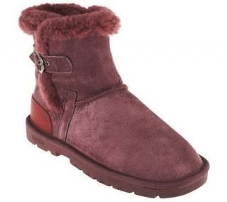 Lamo Sporty Suede Ankle Boots w/ Faux Fur Lining —