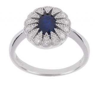 Titanic .55 ct Oval Sapphire and Diamond Accent Sterling Ring