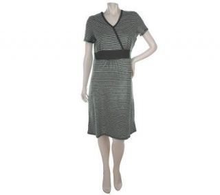Denim & Co. Knit Striped Empire Waist Dress —